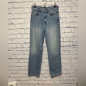 COS Women's Straight Leg Relaxed Fit Full Length Jeans Light Blue Pants 25